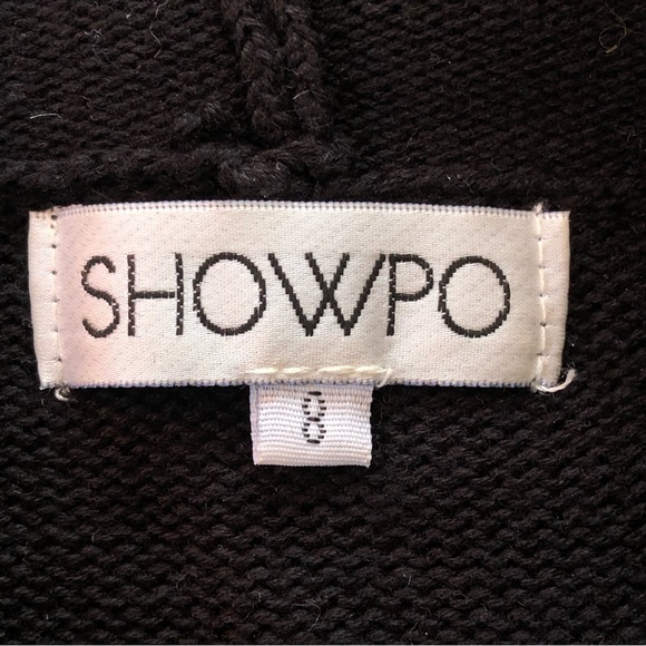 Showpo Black Frostbite Crop Top Sweater with Cowl Neck, Size S - Picture 4 of 5